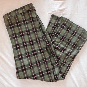 Wild Fable Plaid Flare Leg Crop Knit Pants Size L